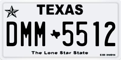 TX license plate DMM5512