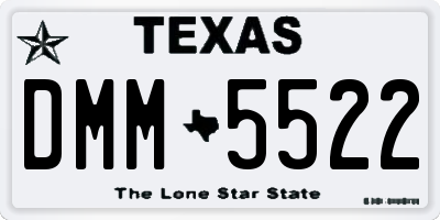 TX license plate DMM5522