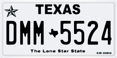 TX license plate DMM5524