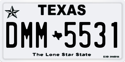 TX license plate DMM5531