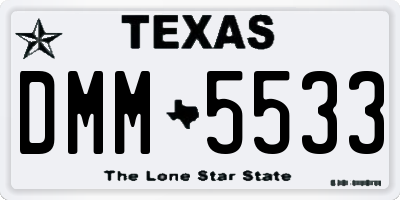 TX license plate DMM5533