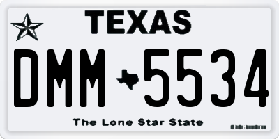 TX license plate DMM5534