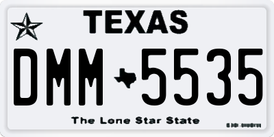 TX license plate DMM5535