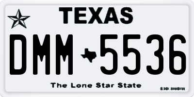 TX license plate DMM5536