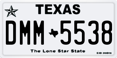 TX license plate DMM5538