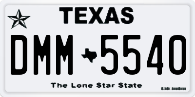 TX license plate DMM5540