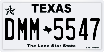 TX license plate DMM5547