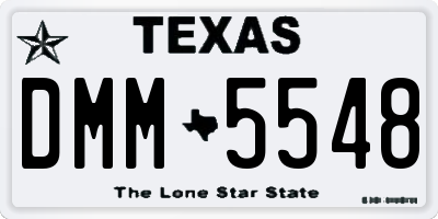 TX license plate DMM5548