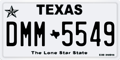 TX license plate DMM5549