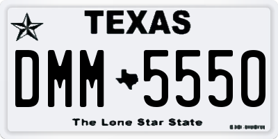 TX license plate DMM5550