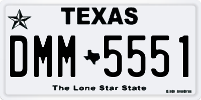 TX license plate DMM5551