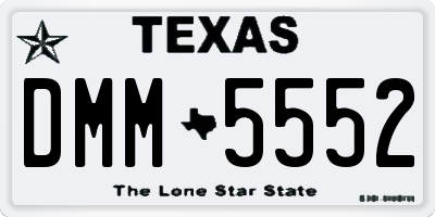 TX license plate DMM5552