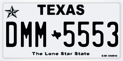 TX license plate DMM5553