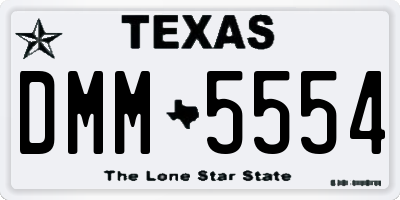 TX license plate DMM5554