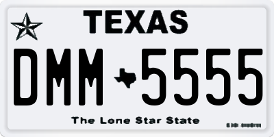 TX license plate DMM5555