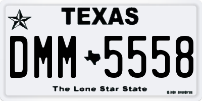 TX license plate DMM5558