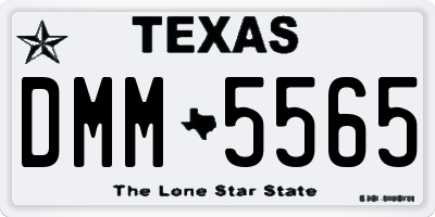 TX license plate DMM5565