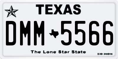 TX license plate DMM5566