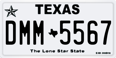 TX license plate DMM5567