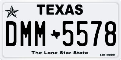 TX license plate DMM5578