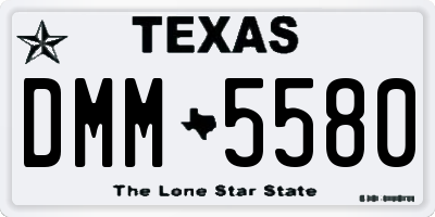 TX license plate DMM5580