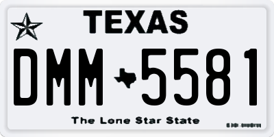 TX license plate DMM5581