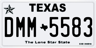 TX license plate DMM5583