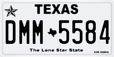 TX license plate DMM5584