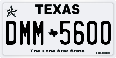 TX license plate DMM5600