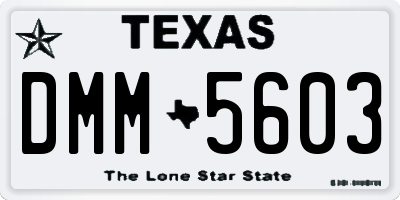 TX license plate DMM5603