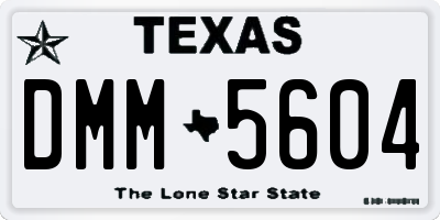 TX license plate DMM5604