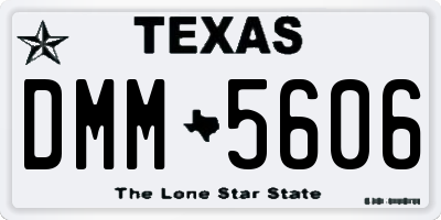 TX license plate DMM5606