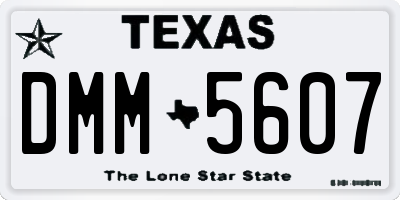 TX license plate DMM5607