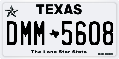 TX license plate DMM5608