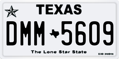 TX license plate DMM5609