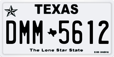 TX license plate DMM5612