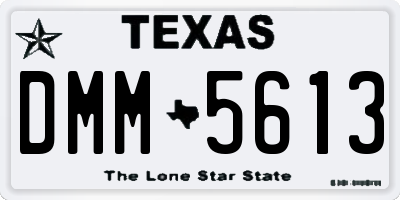 TX license plate DMM5613