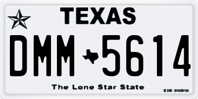 TX license plate DMM5614