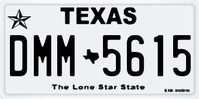 TX license plate DMM5615