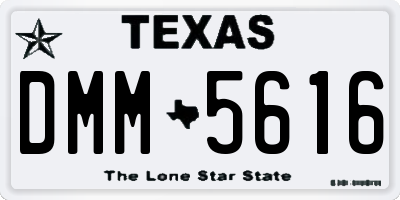 TX license plate DMM5616