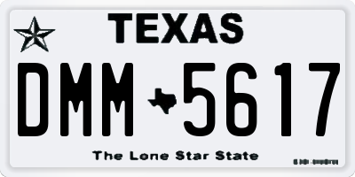 TX license plate DMM5617