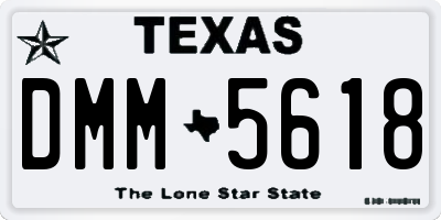TX license plate DMM5618