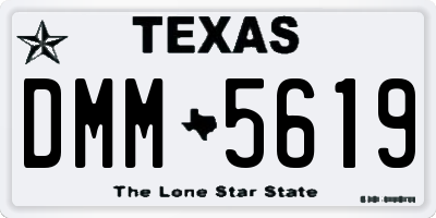 TX license plate DMM5619