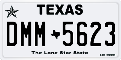 TX license plate DMM5623