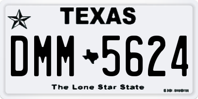 TX license plate DMM5624