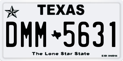 TX license plate DMM5631