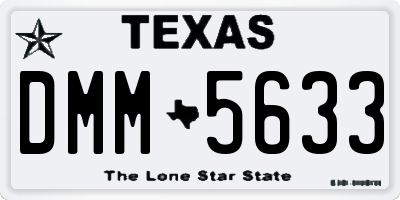 TX license plate DMM5633