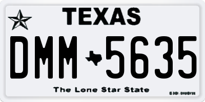 TX license plate DMM5635