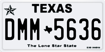 TX license plate DMM5636