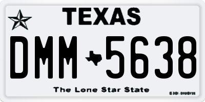 TX license plate DMM5638